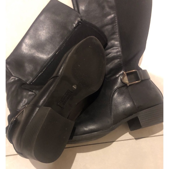 SOLD Black Wide Calf Black Boots - Picture 2 of 3